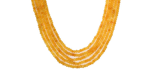 Semi-Precious Yellow Saphire Beads Necklace for Women