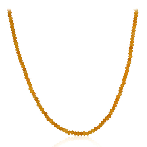 Semi-Precious Yellow Saphire Beads Necklace for Women