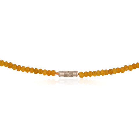 Semi-Precious Yellow Saphire Beads Necklace for Women