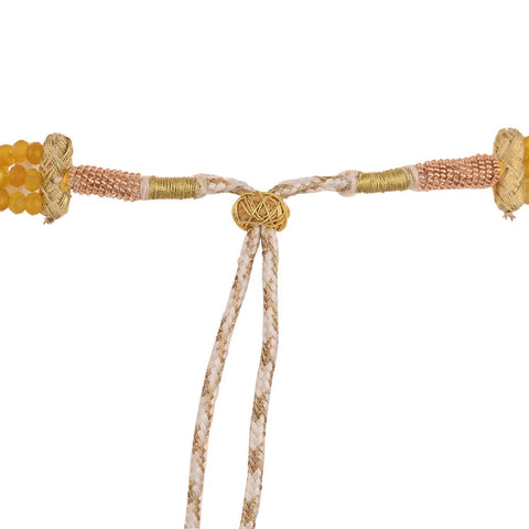 Semi-Precious Yellow Saphire Beads Necklace for Women