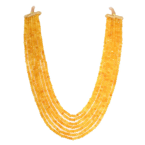 Semi-Precious Yellow Saphire Beads Necklace for Women