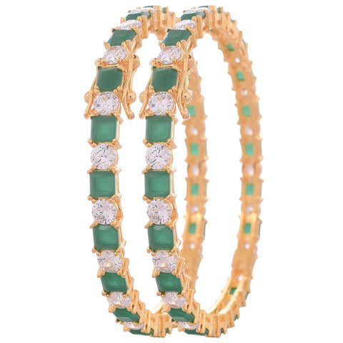 Gold Plated American Diamond CZ Openable Bangles