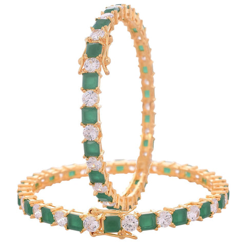 Gold Plated American Diamond CZ Openable Bangles