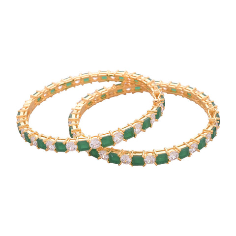 Gold Plated American Diamond CZ Openable Bangles