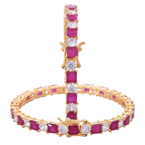 Gold Plated American Diamond CZ Openable Bangles
