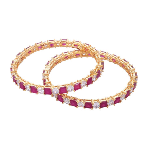 Gold Plated American Diamond CZ Openable Bangles