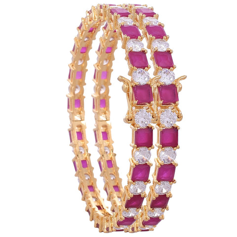 Gold Plated American Diamond CZ Openable Bangles