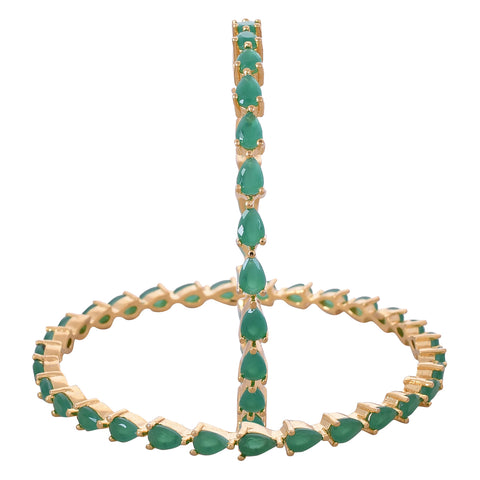 Gold Plated Pear CZ American Diamond Bangle