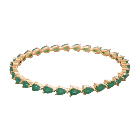 Gold Plated Pear CZ American Diamond Bangle