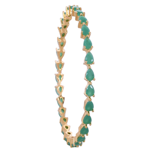 Gold Plated Pear CZ American Diamond Bangle
