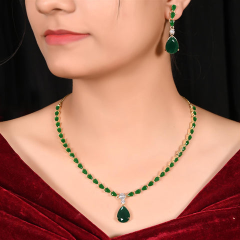 A Dazzling Statement Piece: Handmade CZ Necklace with Intricate Detailing