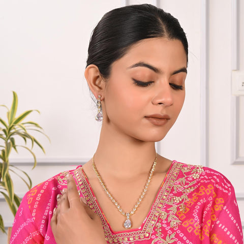 A Dazzling Statement Piece: Handmade CZ Necklace with Intricate Detailing