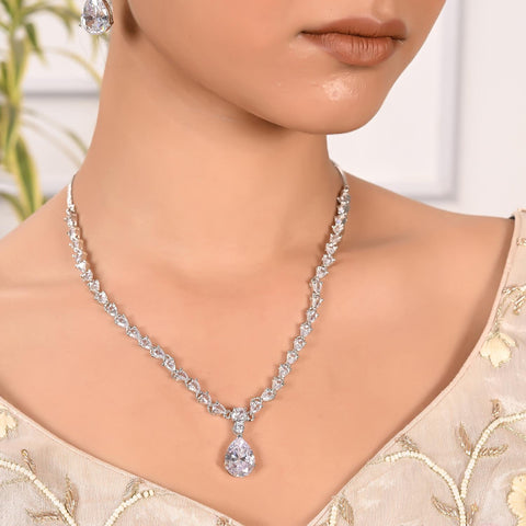A Dazzling Statement Piece: Handmade CZ Necklace with Intricate Detailing
