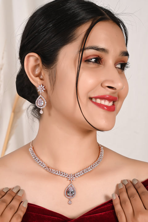 Charming Handcrafted Cubic Zirconia Necklace for Women
