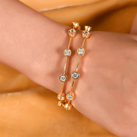 Rounded CZ Bangles