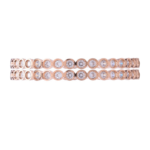 Rose Gold Plated White American Diamond CZ Sleek Bangle