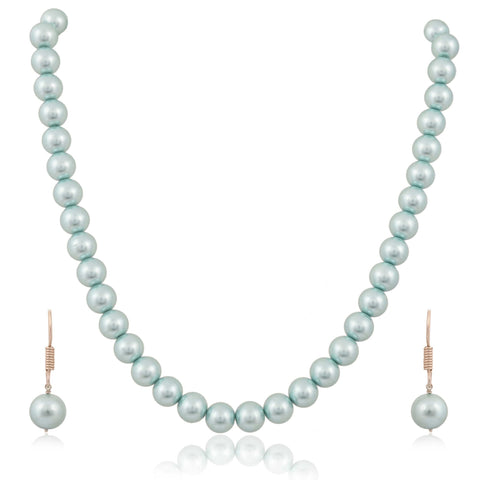 Blue Cultured Pearls Adorable Set of Earrings & Necklace
