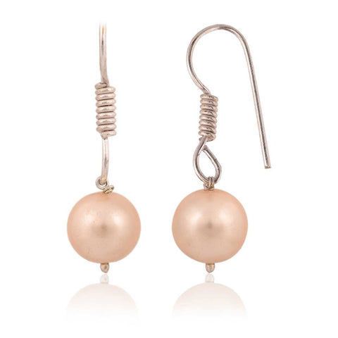 Beige Cultured Pearls Adorable Set of Earrings & Necklace