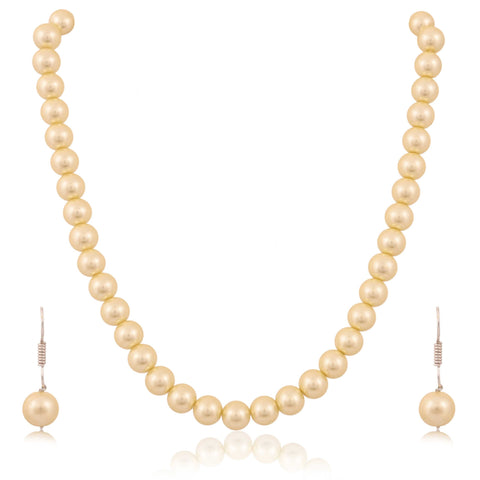 Cream Cultured Pearls Beautiful Set of Earrings & Necklace
