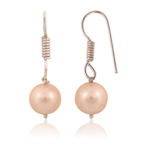 Beige Cultured Pearls Adorable Set of Earrings & Necklace