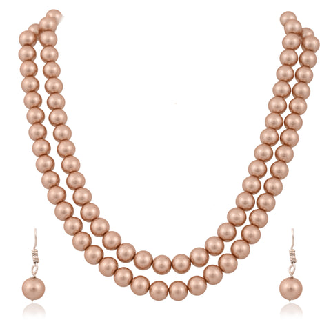 Bronze Cultured Pearls Beautiful Set of Earrings & Necklace