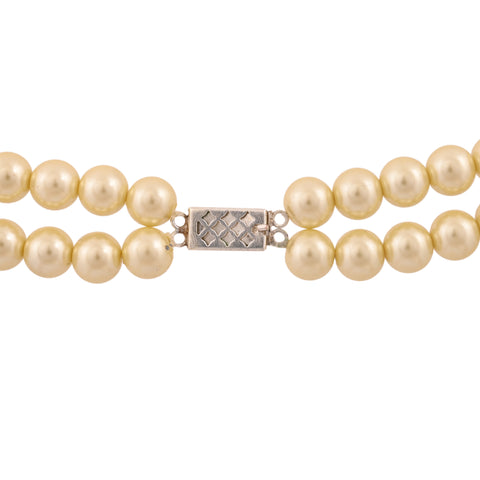Cream Cultured Pearls Beautiful Set of Earrings & Necklace