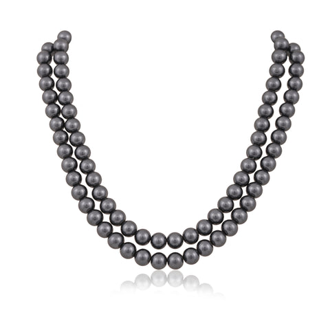 Dark Grey Cultured Pearls Beautiful Set of Earrings & Necklace