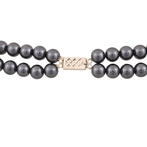 Dark Grey Cultured Pearls Beautiful Set of Earrings & Necklace
