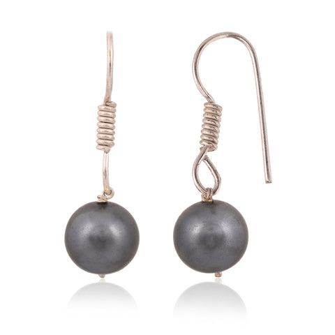 Dark Grey Cultured Pearls Beautiful Set of Earrings & Necklace