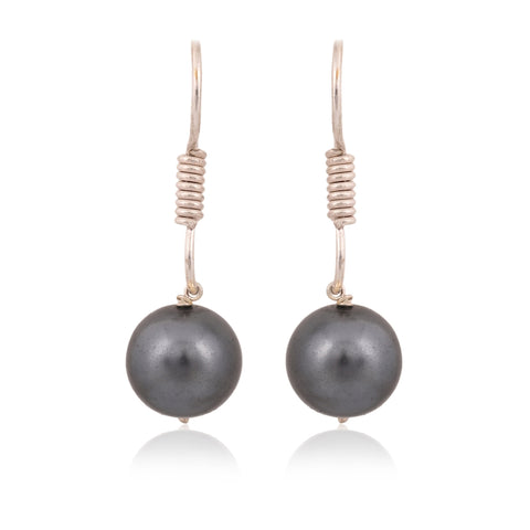 Dark Grey Cultured Pearls Beautiful Set of Earrings & Necklace