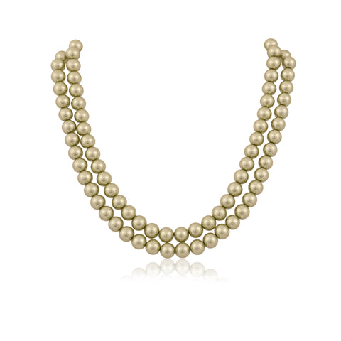 Olive Green Cultured Pearls Beautiful Set of Earrings & Necklace