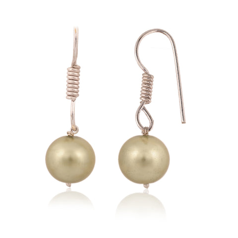 Olive Green Cultured Pearls Beautiful Set of Earrings & Necklace