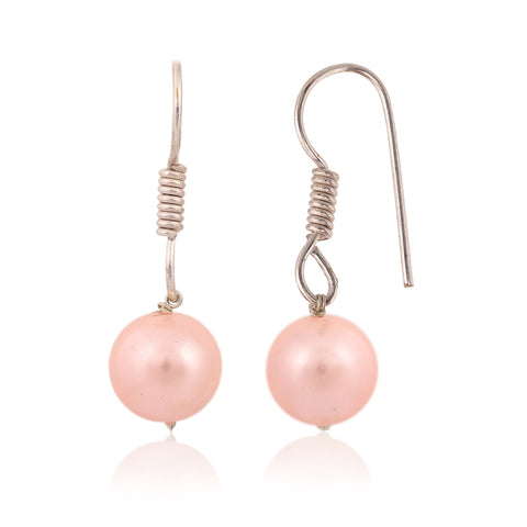 Baby Pink Cultured Pearls Beautiful Set of Earrings & Necklace