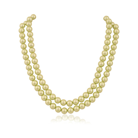 Pastel Green Cultured Pearls Beautiful Set of Earrings & Necklace