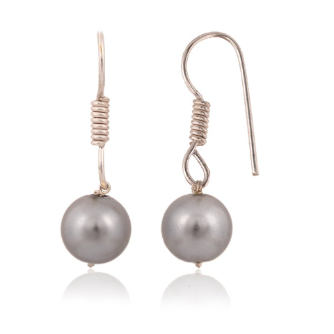 Silver Grey Pearls Adorable Set of Earrings & Necklace