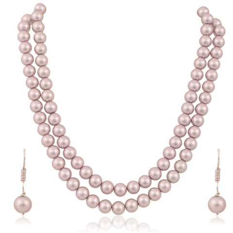 Soft Lavender Cultured Pearls Adorable Set of Earrings & Necklace