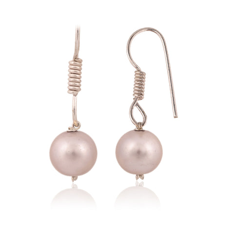 Soft Lavender Cultured Pearls Adorable Set of Earrings & Necklace