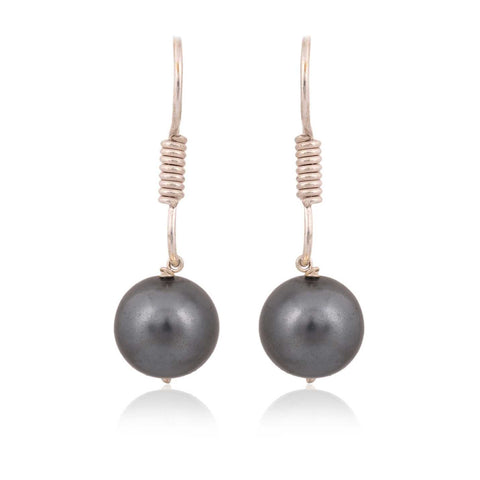 Dark Grey Cultured Pearls Beautiful Set of Earrings & Necklace