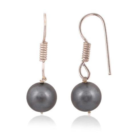 Dark Grey Cultured Pearls Beautiful Set of Earrings & Necklace