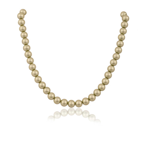 Olive Green Cultured Pearls Beautiful Set of Earrings & Necklace