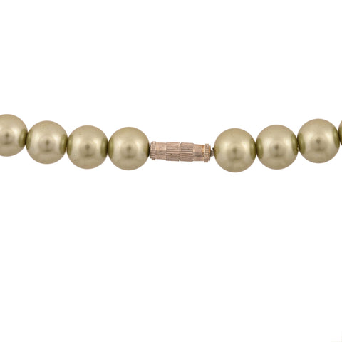 Olive Green Cultured Pearls Beautiful Set of Earrings & Necklace