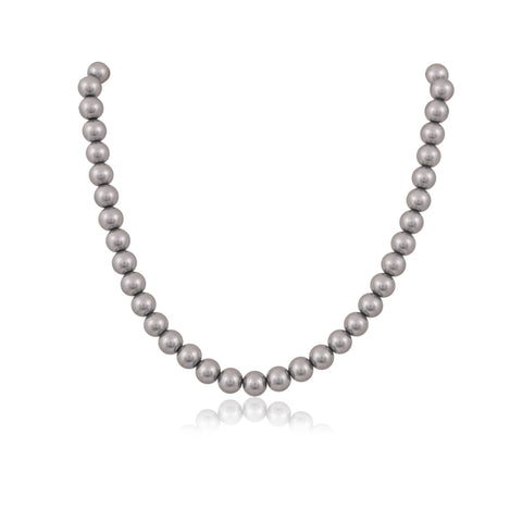 Silver Grey Pearls Adorable Set of Earrings & Necklace