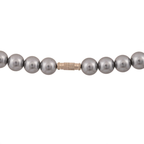 Silver Grey Pearls Adorable Set of Earrings & Necklace