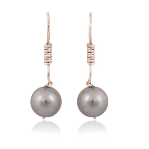Silver Grey Pearls Adorable Set of Earrings & Necklace