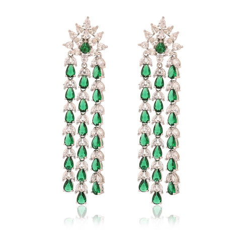 Floral Three Line Earrings