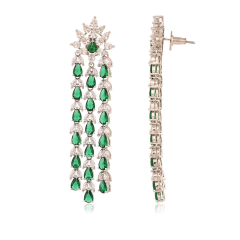 Floral Three Line Earrings