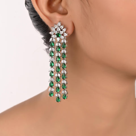 Floral Three Line Earrings