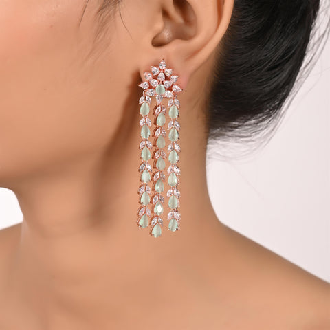 Floral Three Line Earrings