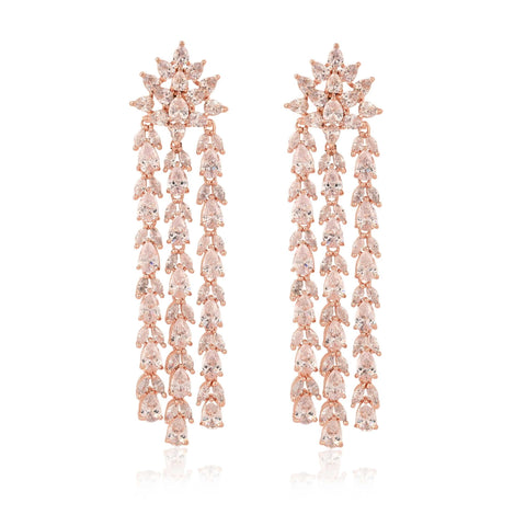 Floral Three Line Earrings