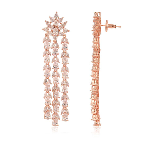 Floral Three Line Earrings